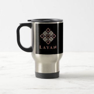 Tasse avec nom LAYAN | Motif géométrique Kufic mod