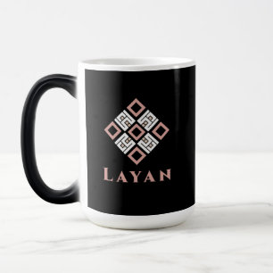 Tasse avec nom LAYAN Motif géométrique Kufic mod