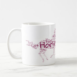 Tasse avec nuage de mots de cheval – Cadeau mignon