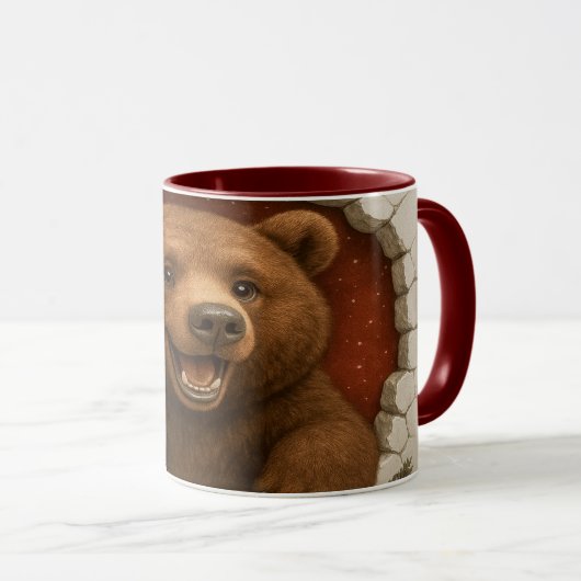 Tasse avec Ours de Dessin Animé Mignon Imprimable (Devant droit)
