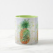 Tasse avec peinture aquarelle ananas vert (Centre)