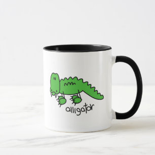 Tasse avec personnage d'alligator bâton