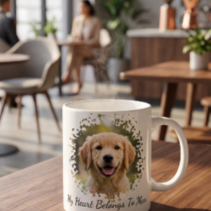 Tasse avec photo de chien, Mon cœur appartient à