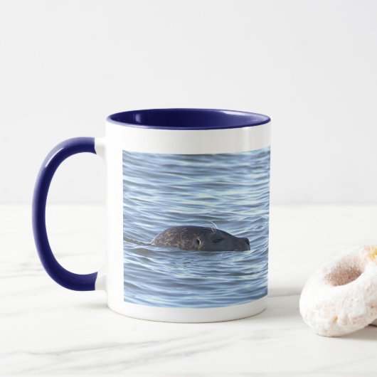Tasse avec photo de phoque (Avec donut)