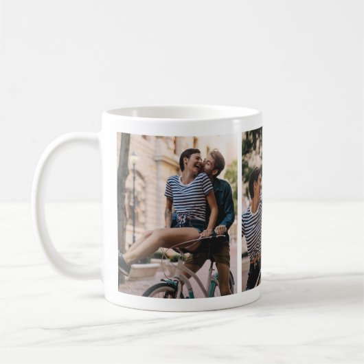 Tasse avec photos d’un couple faisant du vélo (Gauche)