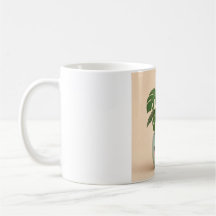 Tasse avec plante d'intérieur Monstera Kawaii