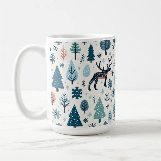 tasse avec rennes d'hiver (Gauche)