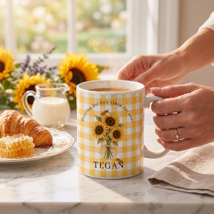 Tasse avec sentiment floral à carreaux abeille tou