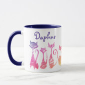 Tasse avec silhouettes de chats tourbillonnants ad (Gauche)