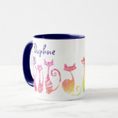 Tasse avec silhouettes de chats tourbillonnants ad (Devant gauche)