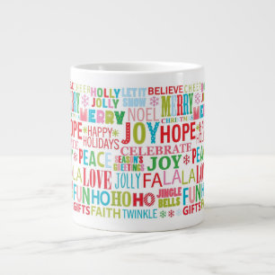 Tasse avec typographie de Noël vibrante