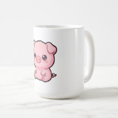Tasse avec un bébé cochon mignon (Devant droit)