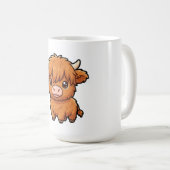 Tasse avec un bébé vache Highland mignon (Devant droit)