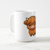 Tasse avec un bébé vache Highland mignon (Devant gauche)