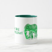 TASSE AVEC UN ÉLÉPHANT VERT SYMPA (Centre)