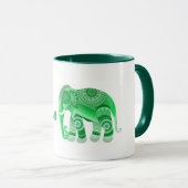 TASSE AVEC UN ÉLÉPHANT VERT SYMPA (Devant droit)