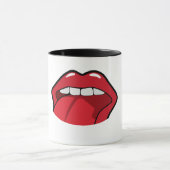 Tasse avec un sticker de la bouche en rouge  mok (Midden)