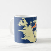 Tasse avec une carte vintage de l'Islande (Devant gauche)