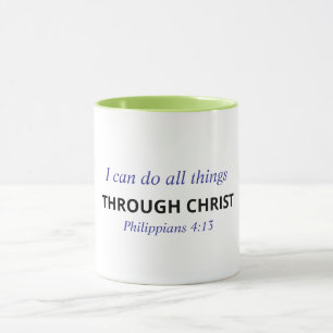 Tasse avec verset biblique chrétien - Philippiens