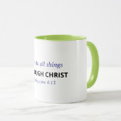 Tasse avec verset biblique chrétien - Philippiens (Devant droit)