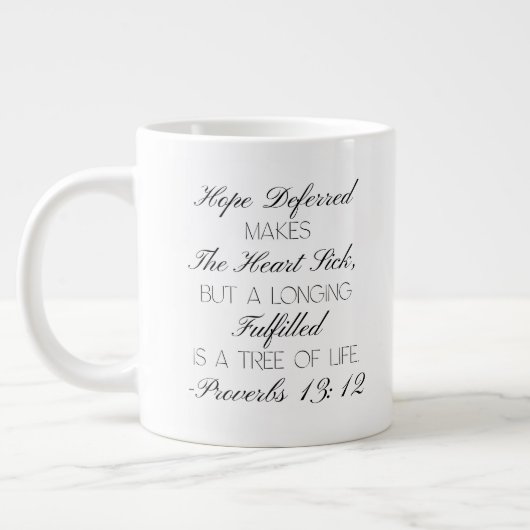 Tasse avec verset biblique sur l'espérance Proverb (Gauche)