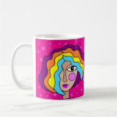 Tasse avec visage d'art abstrait stylisé (Gauche)