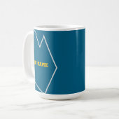 Tasse avec votre nom et la couleur est aqua (Devant gauche)