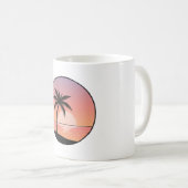 Tasse Badge Plage au Coucher du Soleil  (Devant droit)