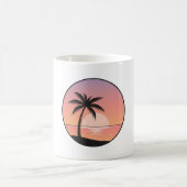 Tasse Badge Plage au Coucher du Soleil  (Centre)
