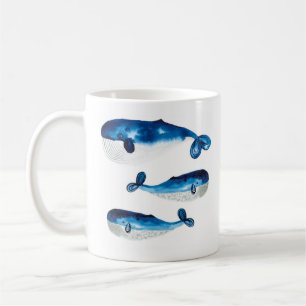 Tasse - baleine bleue pour aquarelle