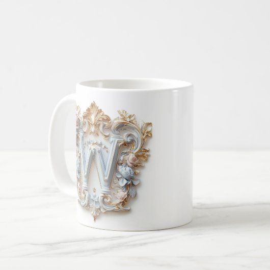 Tasse Baroque avec la lettre 'W' pour une princess (Devant gauche)
