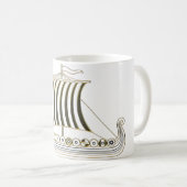 Tasse Bateau Long Viking Métallisé Or (Devant droit)