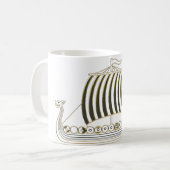 Tasse Bateau Long Viking Métallisé Or (Devant gauche)