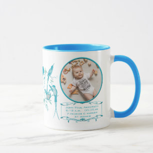 Tasse bébé avec photo bébé Stats de naissance impo