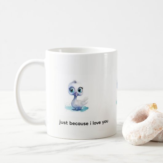 Tasse bébé canard blanc juste parce que je t'aime (Avec donut)