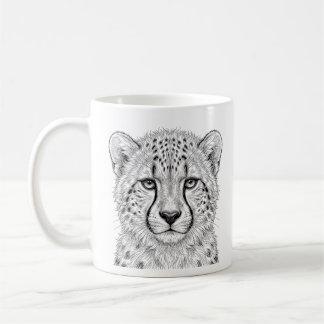 Tasse bébé guépard noir et blanc Art