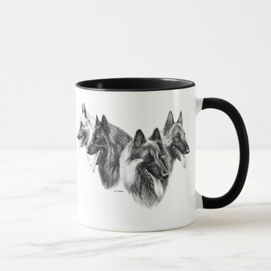 Tasse belge de Tervuren Malinois de chien de (Droite)