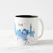 Tasse bicolore de Zurich Skyline (Devant droit)