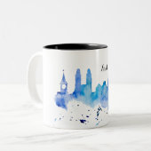 Tasse bicolore de Zurich Skyline (Devant gauche)