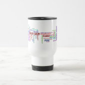 Tasse bilatérale de voyage de nuage de mot (Centre)