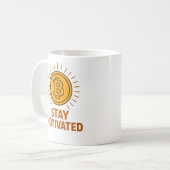 Tasse Bitcoin « Restez Motivé » (Devant gauche)