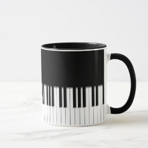 Tasse - blanc de noir de clavier de piano