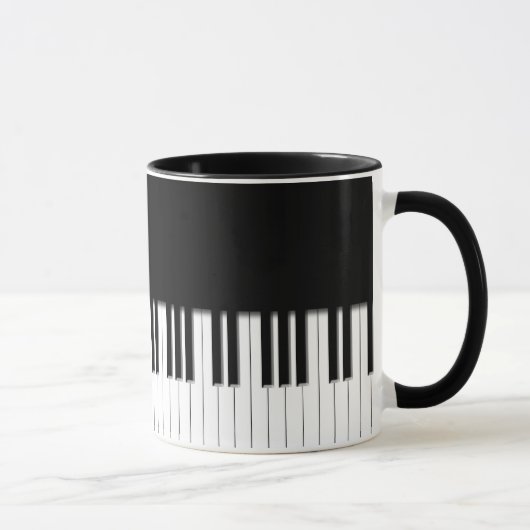 Tasse - blanc de noir de clavier de piano (Droite)