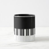 Tasse - blanc de noir de clavier de piano (Centre)