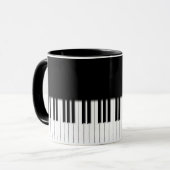 Tasse - blanc de noir de clavier de piano (Devant gauche)