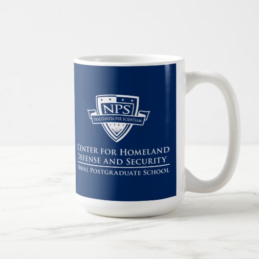 Tasse blanche 15oz et bleue (Droite)
