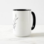 Tasse blanche avec design fait main (Devant droit)
