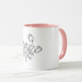Tasse blanche avec design fait main (Devant droit)