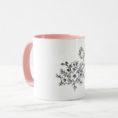 Tasse blanche avec design fait main (Devant gauche)