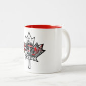 Tasse blanche avec la feuille d'érable de la (Devant droit)